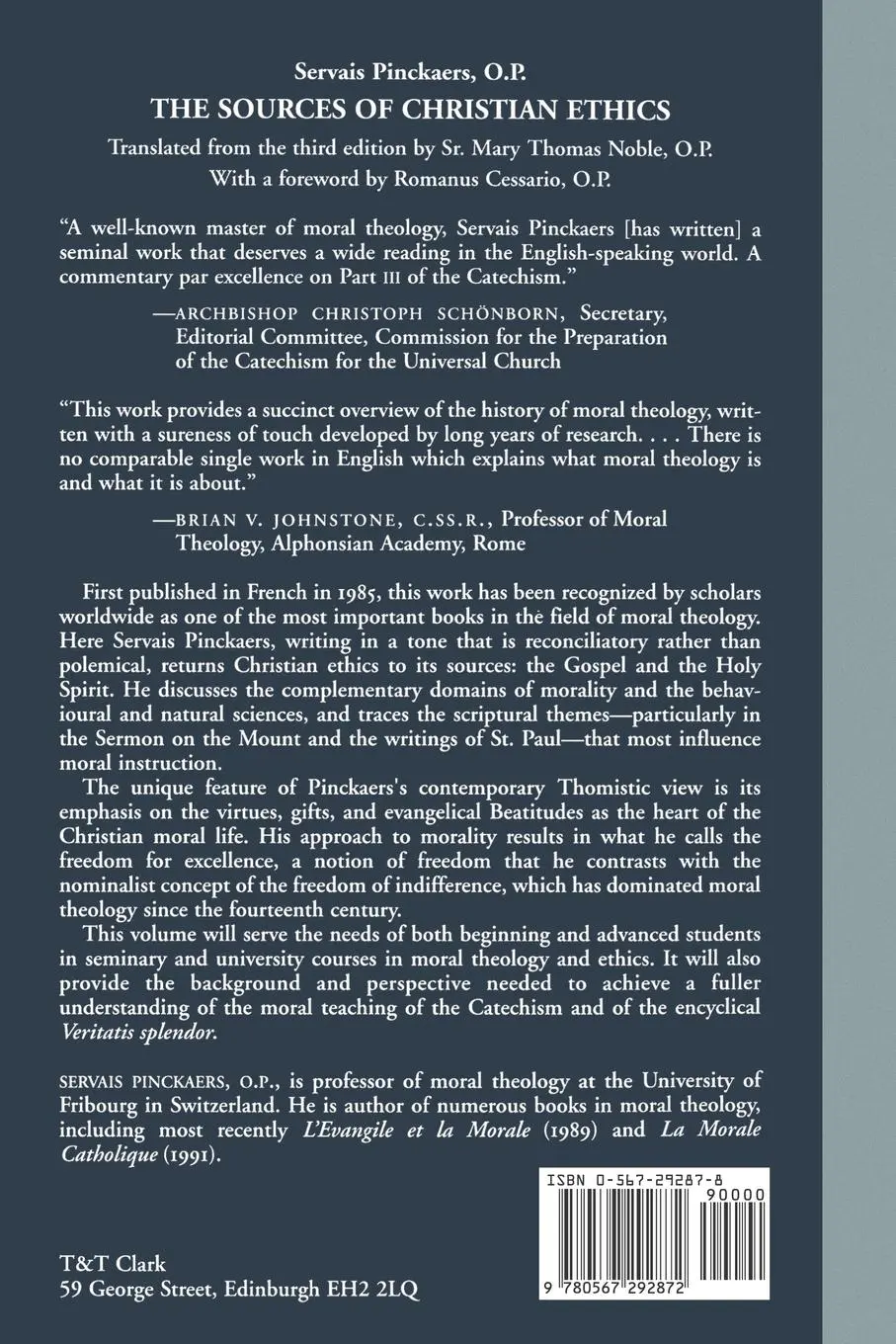 Rückseite: 9780567292872 | Sources of Christian Ethics | Op Pinckaers (u. a.) | Taschenbuch