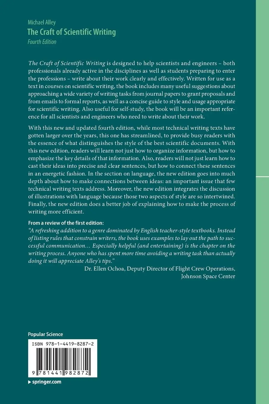 Rückseite: 9781441982872 | The Craft of Scientific Writing | Michael Alley | Taschenbuch | xx