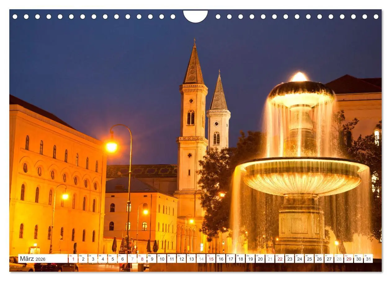 Bild: 9783457312872 | Abend in München (Wandkalender 2026 DIN A4 quer), CALVENDO...