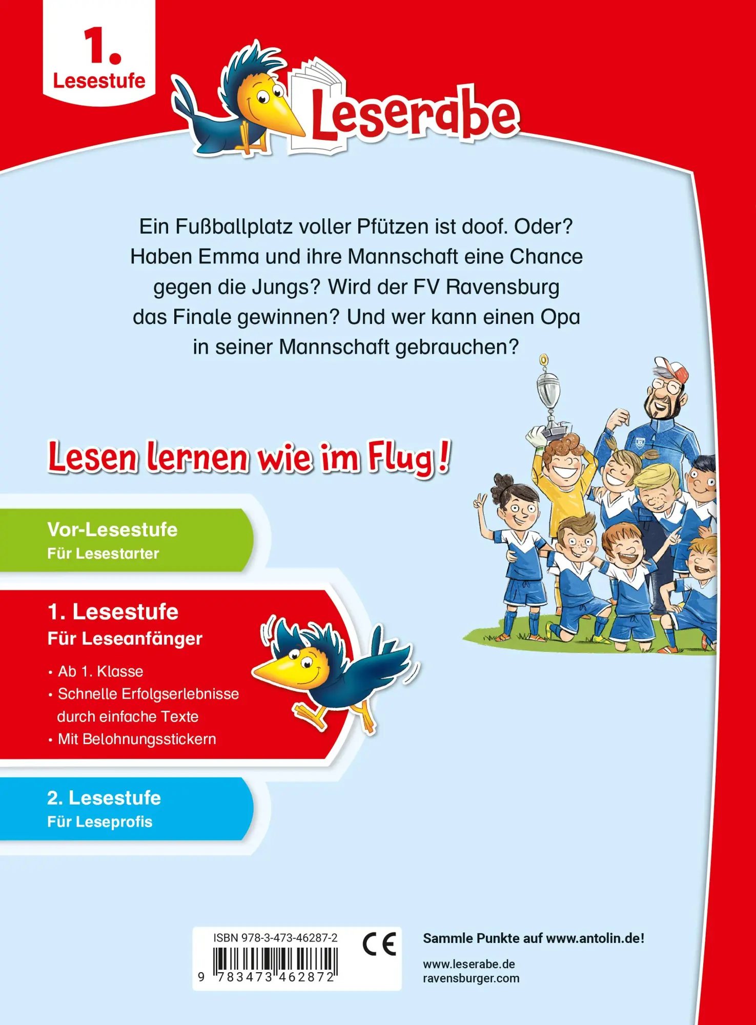 Rückseite: 9783473462872 | Leserabe 1. Lesestufe - Fußballgeschichten | Manfred Mai (u. a.)