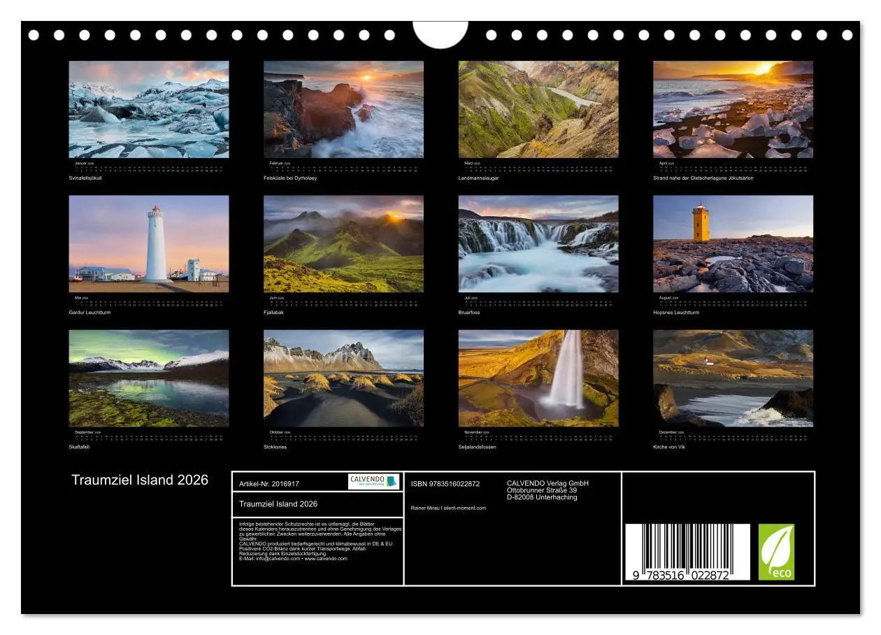 Bild: 9783516022872 | Traumziel Island 2026 (Wandkalender 2026 DIN A4 quer), CALVENDO...