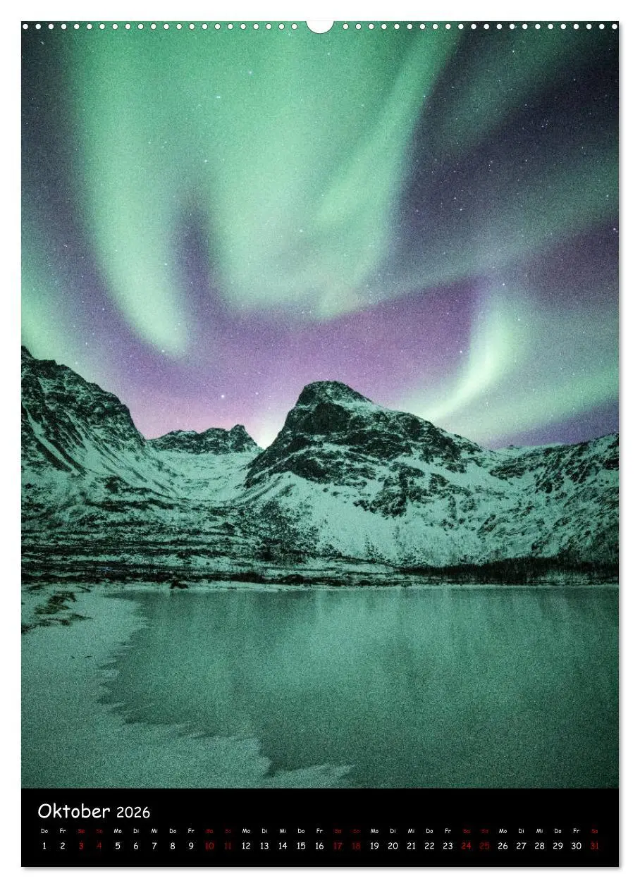 Bild: 9783516402872 | Polarlichtkalender (Wandkalender 2026 DIN A2 hoch), CALVENDO...
