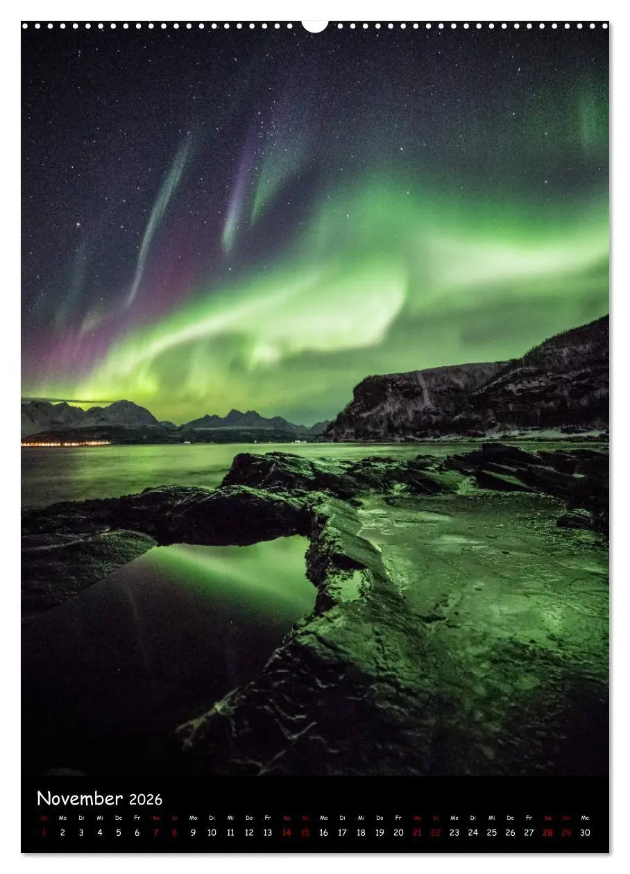 Bild: 9783516402872 | Polarlichtkalender (Wandkalender 2026 DIN A2 hoch), CALVENDO...