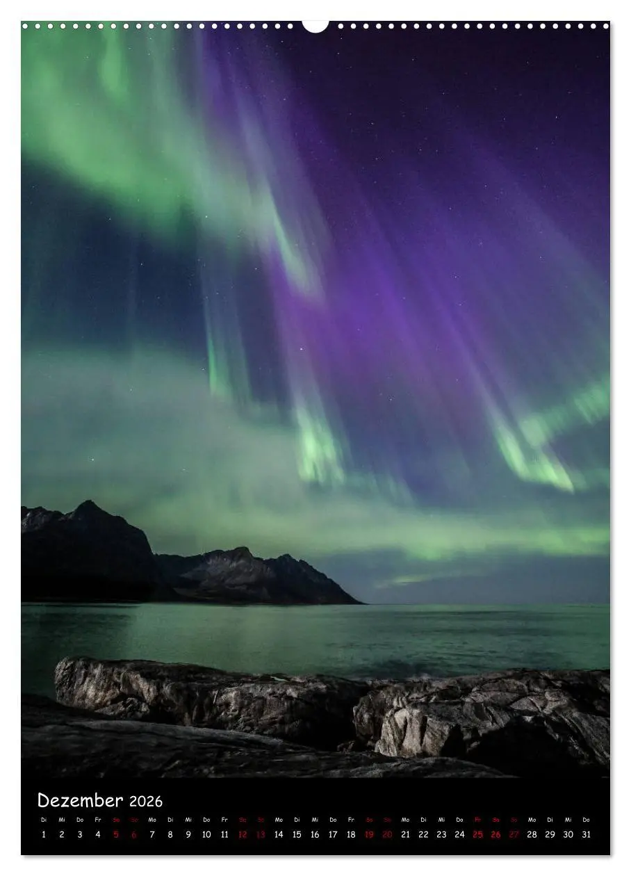 Bild: 9783516402872 | Polarlichtkalender (Wandkalender 2026 DIN A2 hoch), CALVENDO...