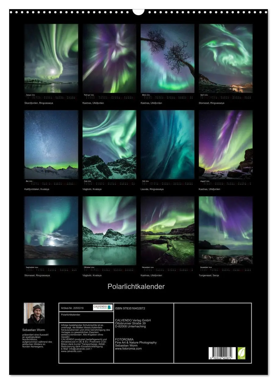 Bild: 9783516402872 | Polarlichtkalender (Wandkalender 2026 DIN A2 hoch), CALVENDO...