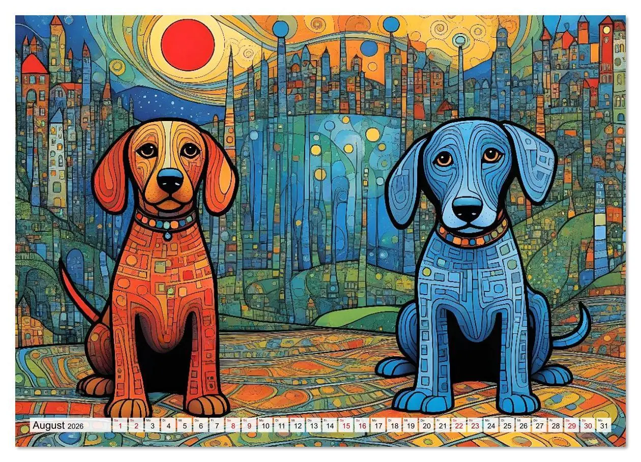 Bild: 9783516642872 | Bunte Hundebande (hochwertiger Premium Wandkalender 2026 DIN A2...