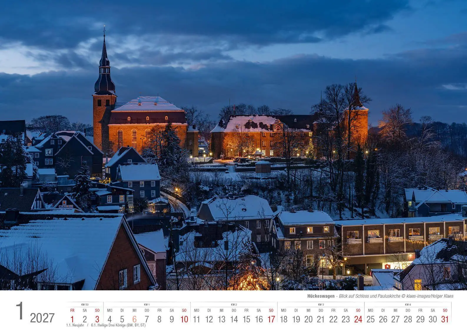 Bild: 9783965352872 | Hückeswagen 2027 Bildkalender A3 quer Spiralbindung | Holger Klaes