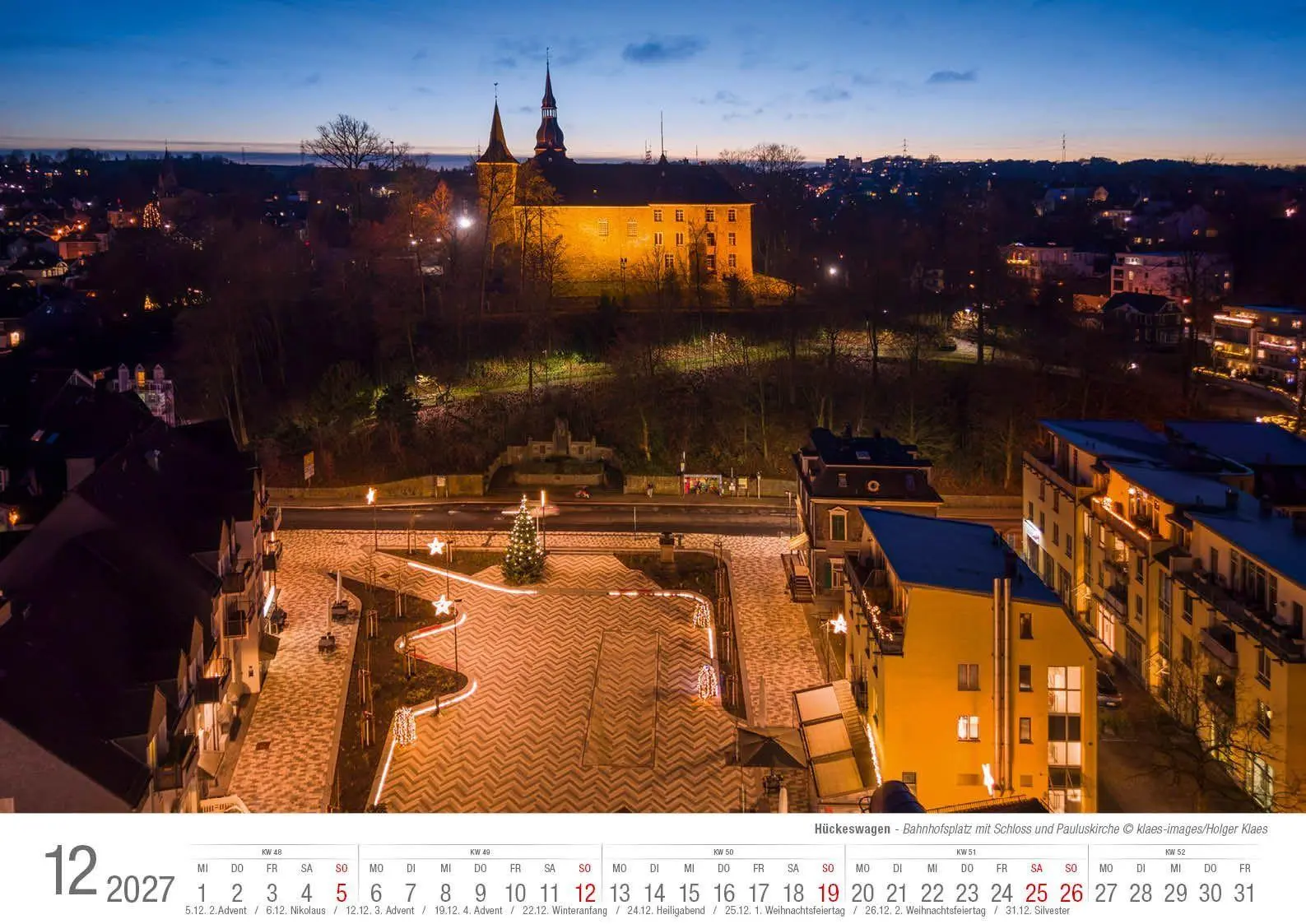 Bild: 9783965352872 | Hückeswagen 2027 Bildkalender A3 quer Spiralbindung | Holger Klaes