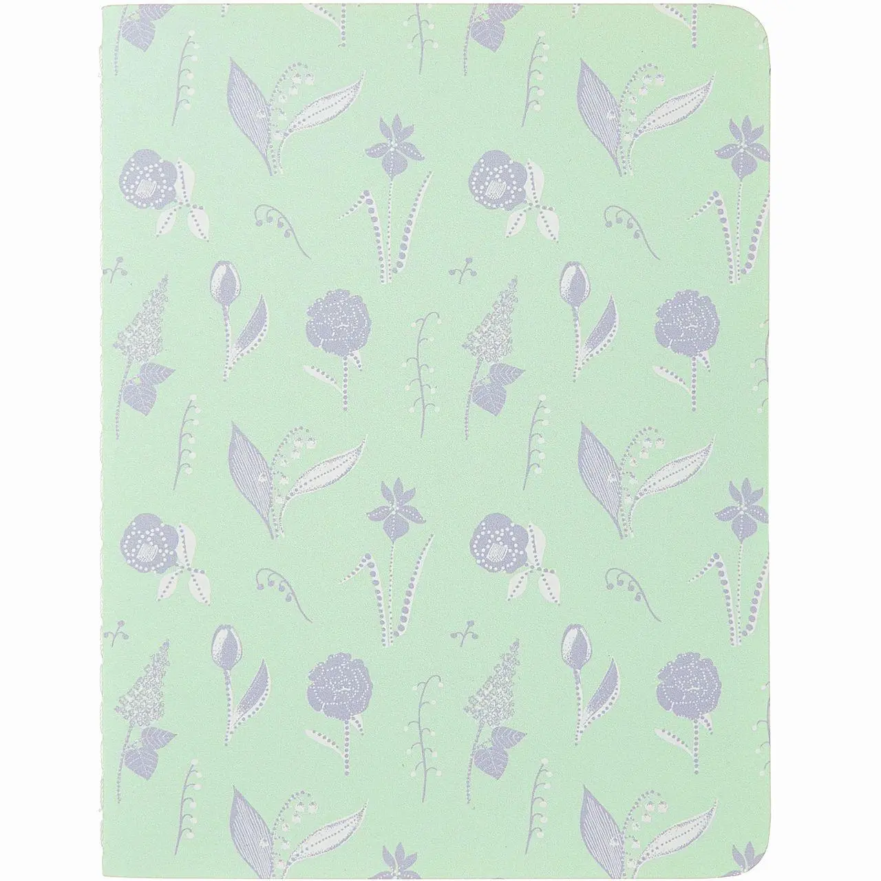 Notizhefte A6, Blumen, orange/mint, 2 Stk., 40 Seiten, 100 g/m² Bambuspapier