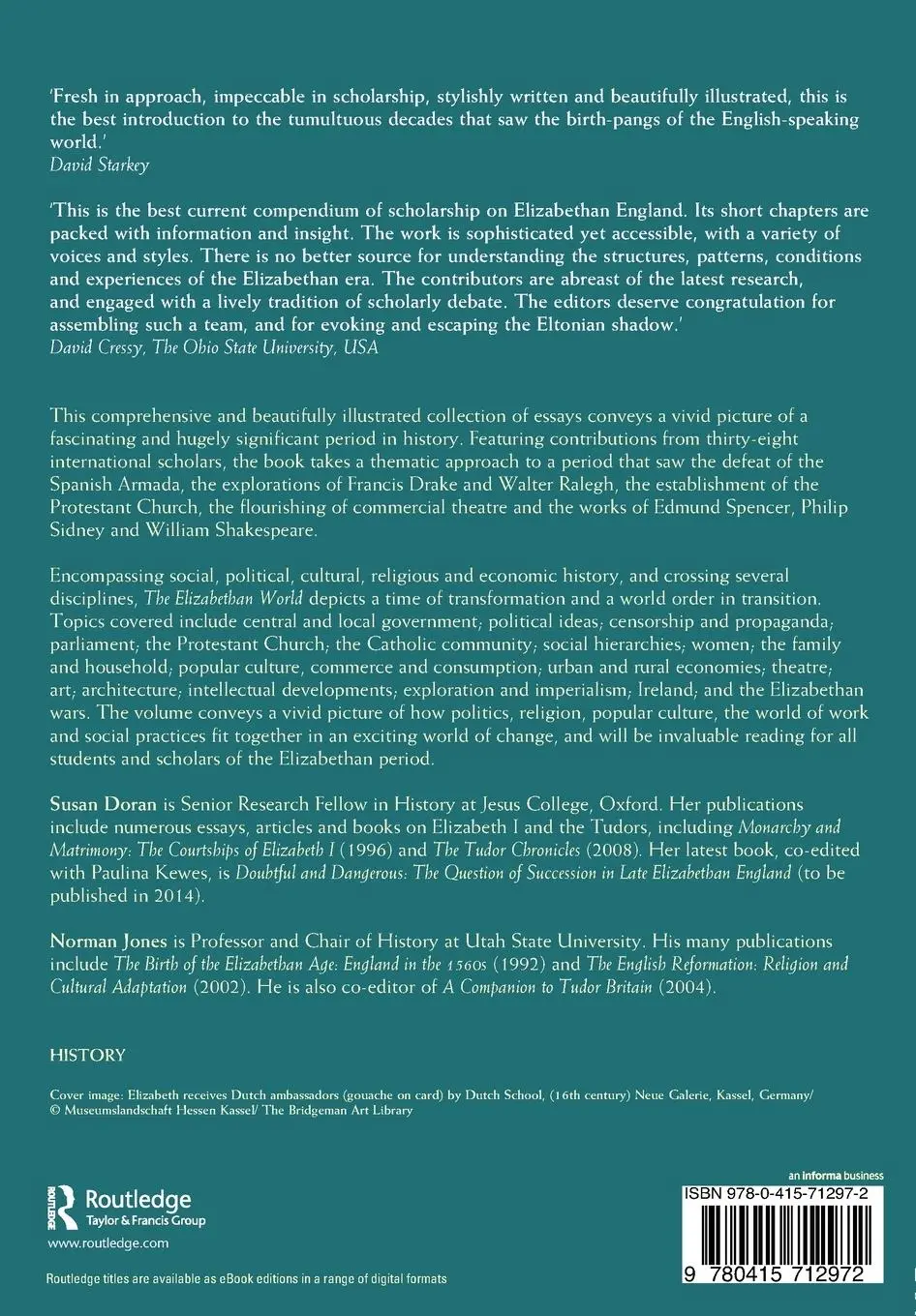 Rückseite: 9780415712972 | The Elizabethan World | Susan Doran (u. a.) | Taschenbuch | Englisch