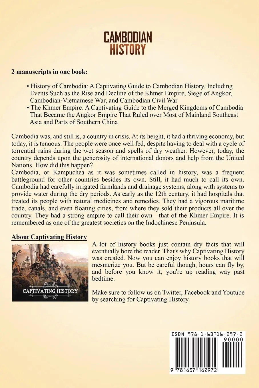 Rückseite: 9781637162972 | Cambodian History | Captivating History | Taschenbuch | Englisch