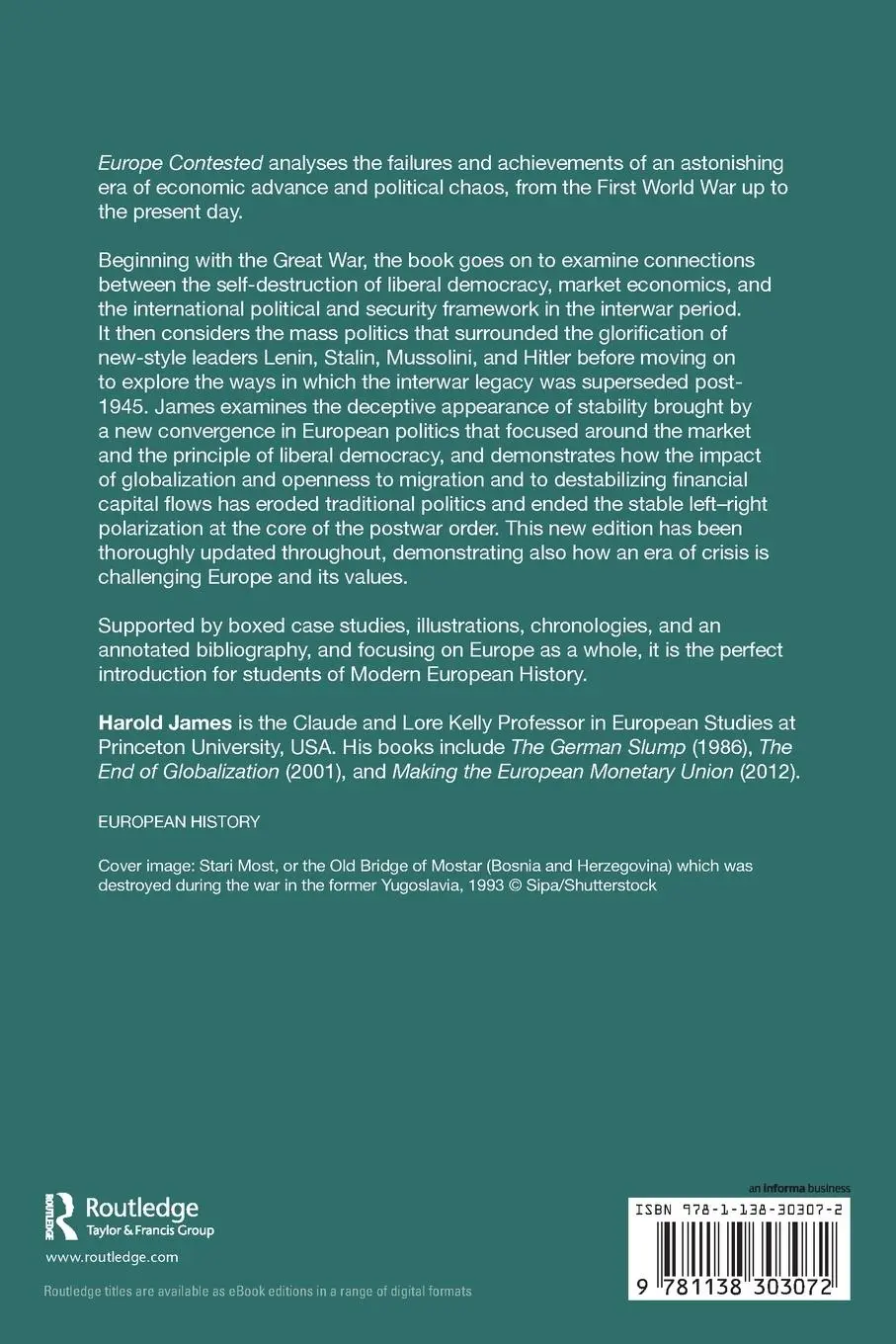 Rückseite: 9781138303072 | Europe Contested | From the Kaiser to Brexit | Harold James | Buch