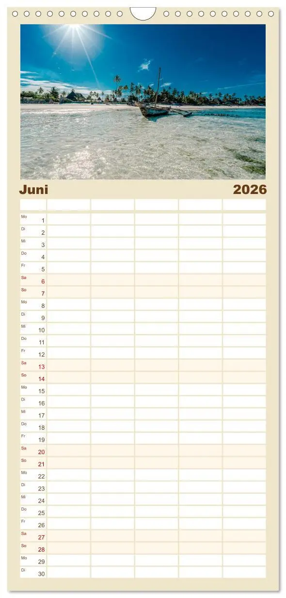 Bild: 9783516523072 | Familienplaner 2026 - Karibu Sansibar mit 5 Spalten (Wandkalender,...