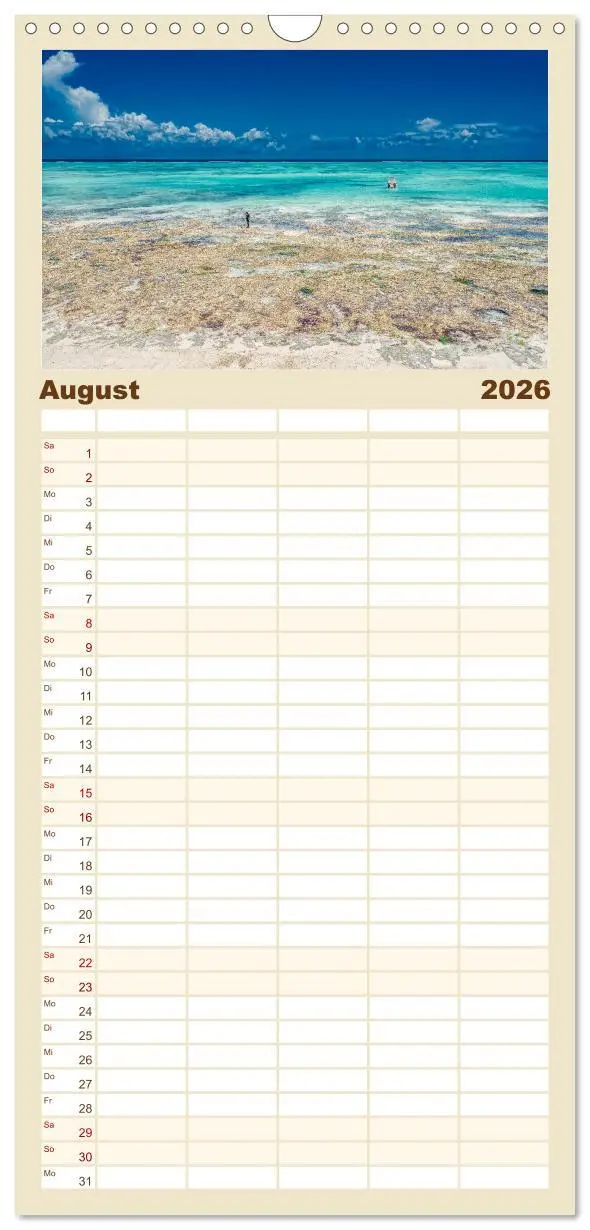 Bild: 9783516523072 | Familienplaner 2026 - Karibu Sansibar mit 5 Spalten (Wandkalender,...