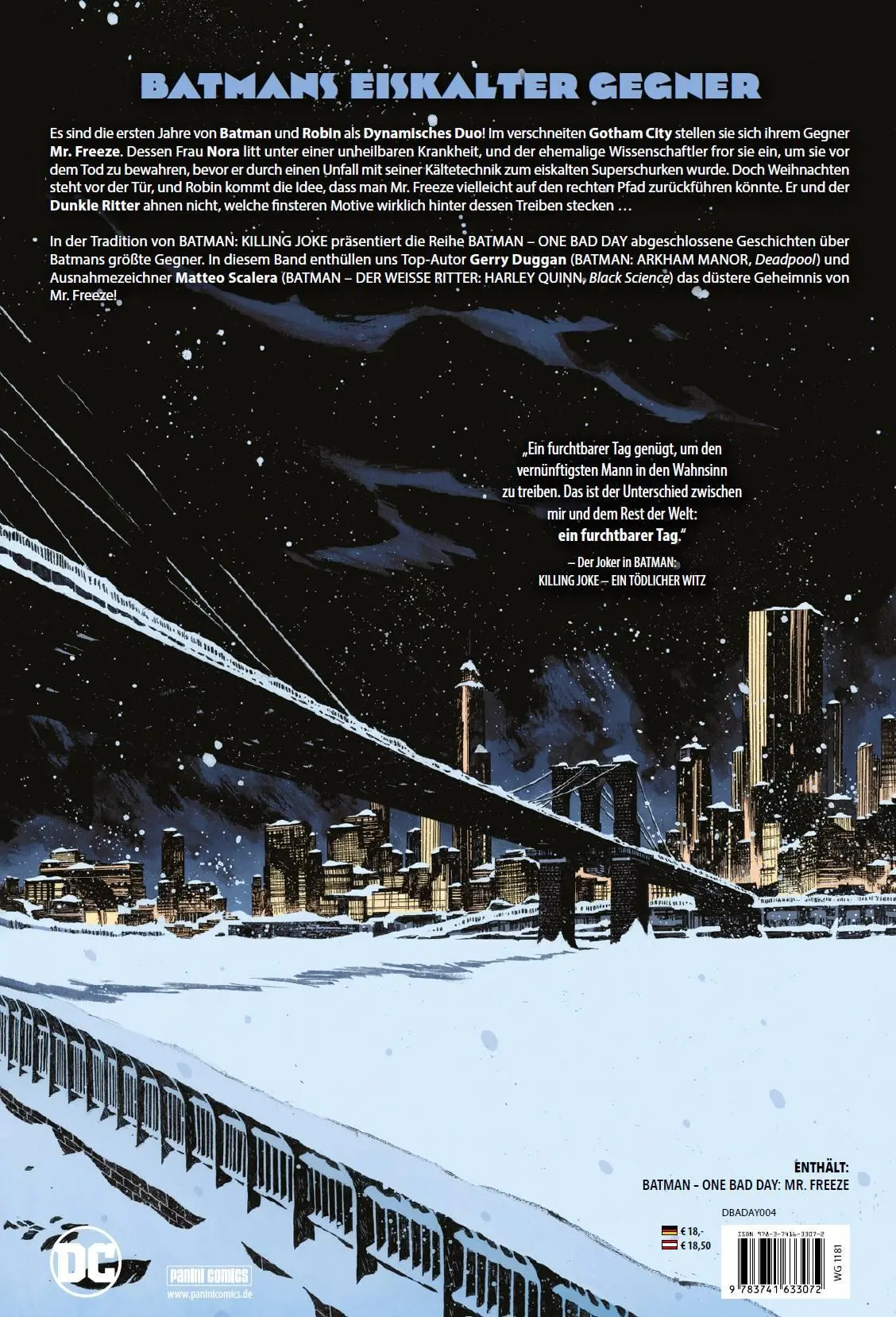 Rückseite: 9783741633072 | Batman - One Bad Day: Mr. Freeze | Gerry Duggan (u. a.) | Buch | 76 S.