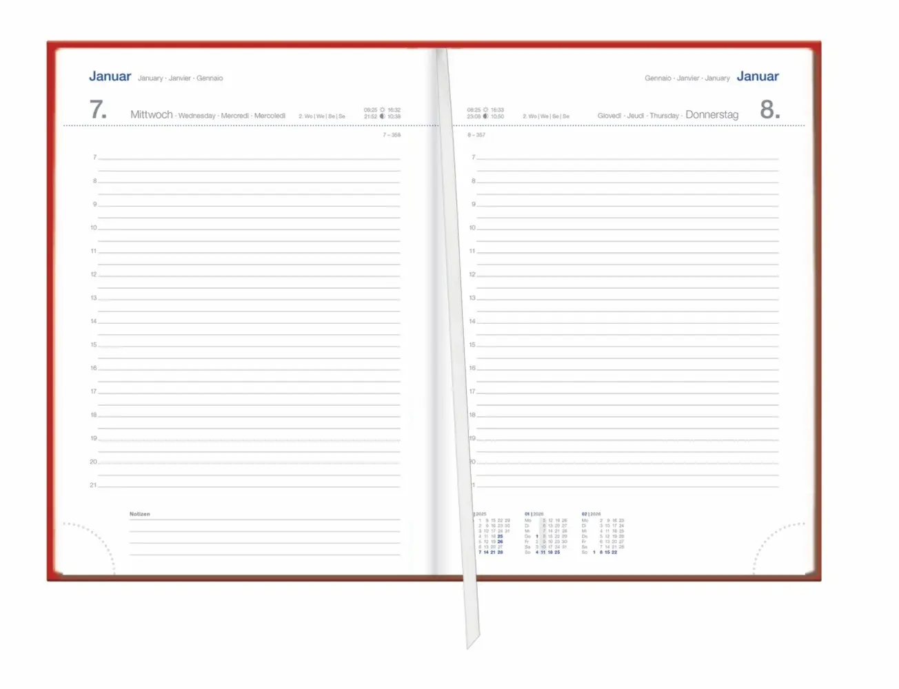 Bild: 9783756413072 | Tages-Cheftimer A5, rot 2026 | Heye | Buch | Bürokalender Heye | 2026