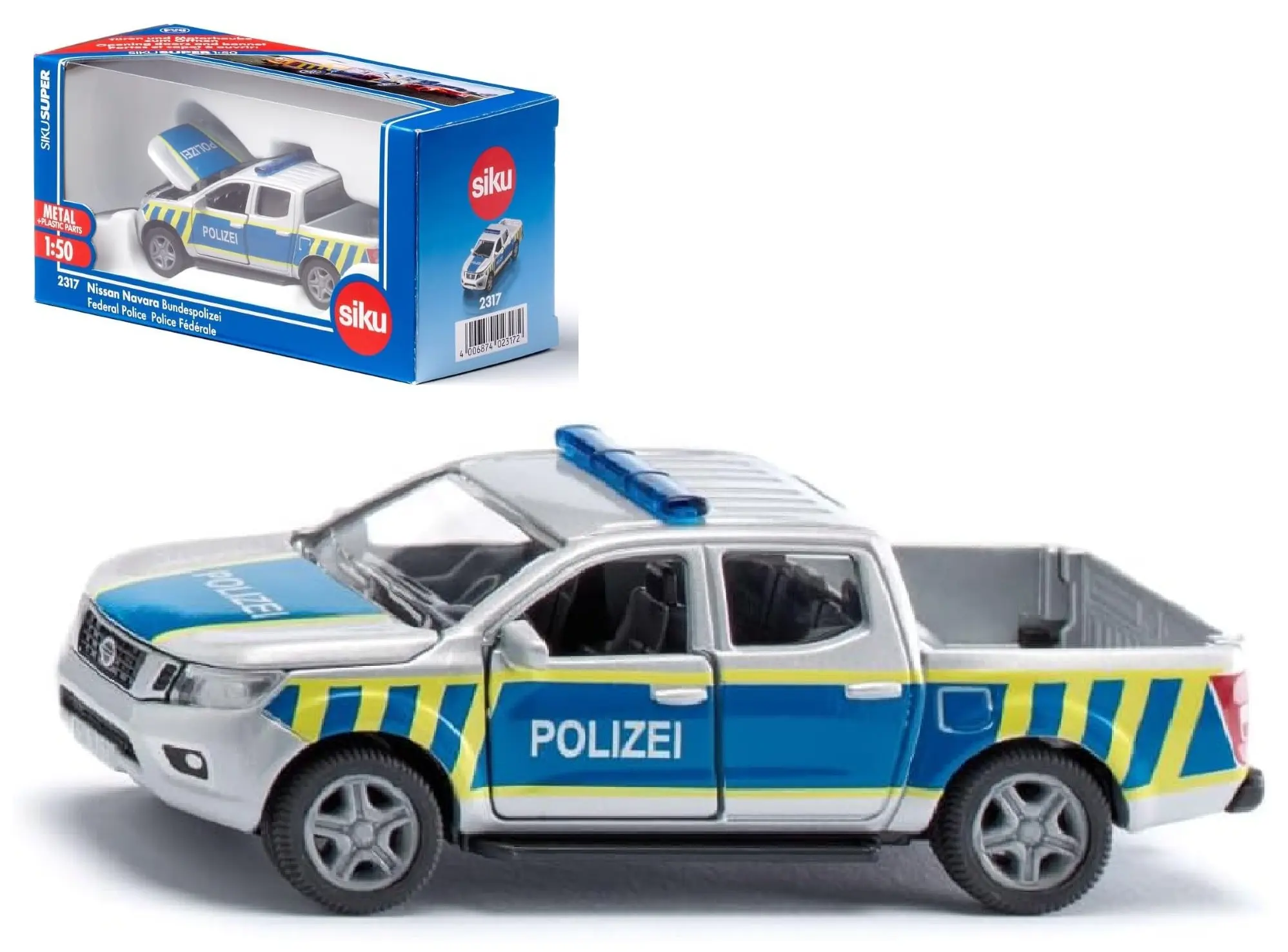 Cover: 4006874023172 | Siku 2317 - Nissan Navara Bundespolizei, 106x38x40mm, SikuSuper | 2025
