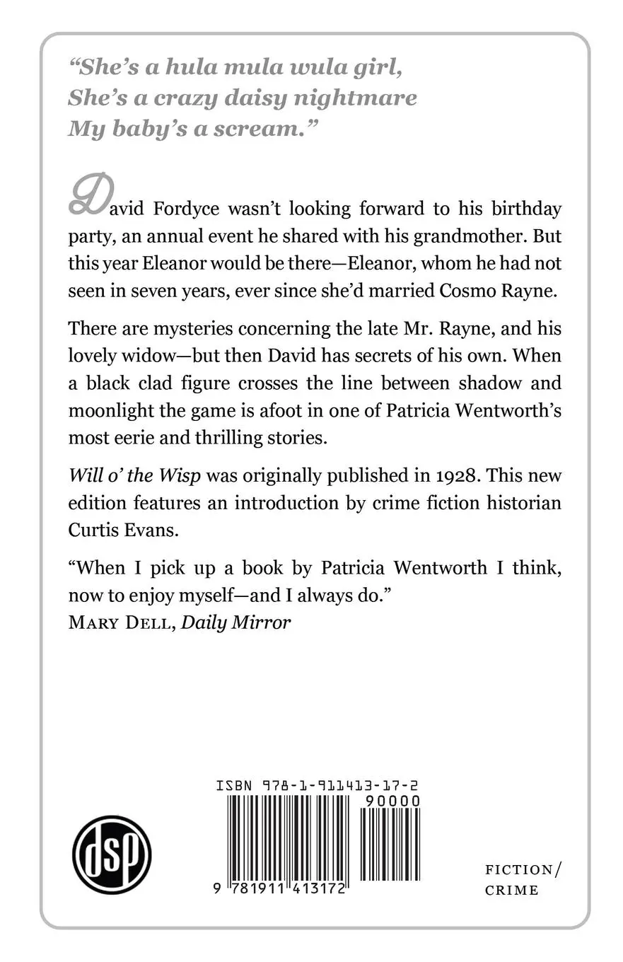Rückseite: 9781911413172 | Will o' the Wisp | A Golden Age Mystery | Patricia Wentworth | Buch