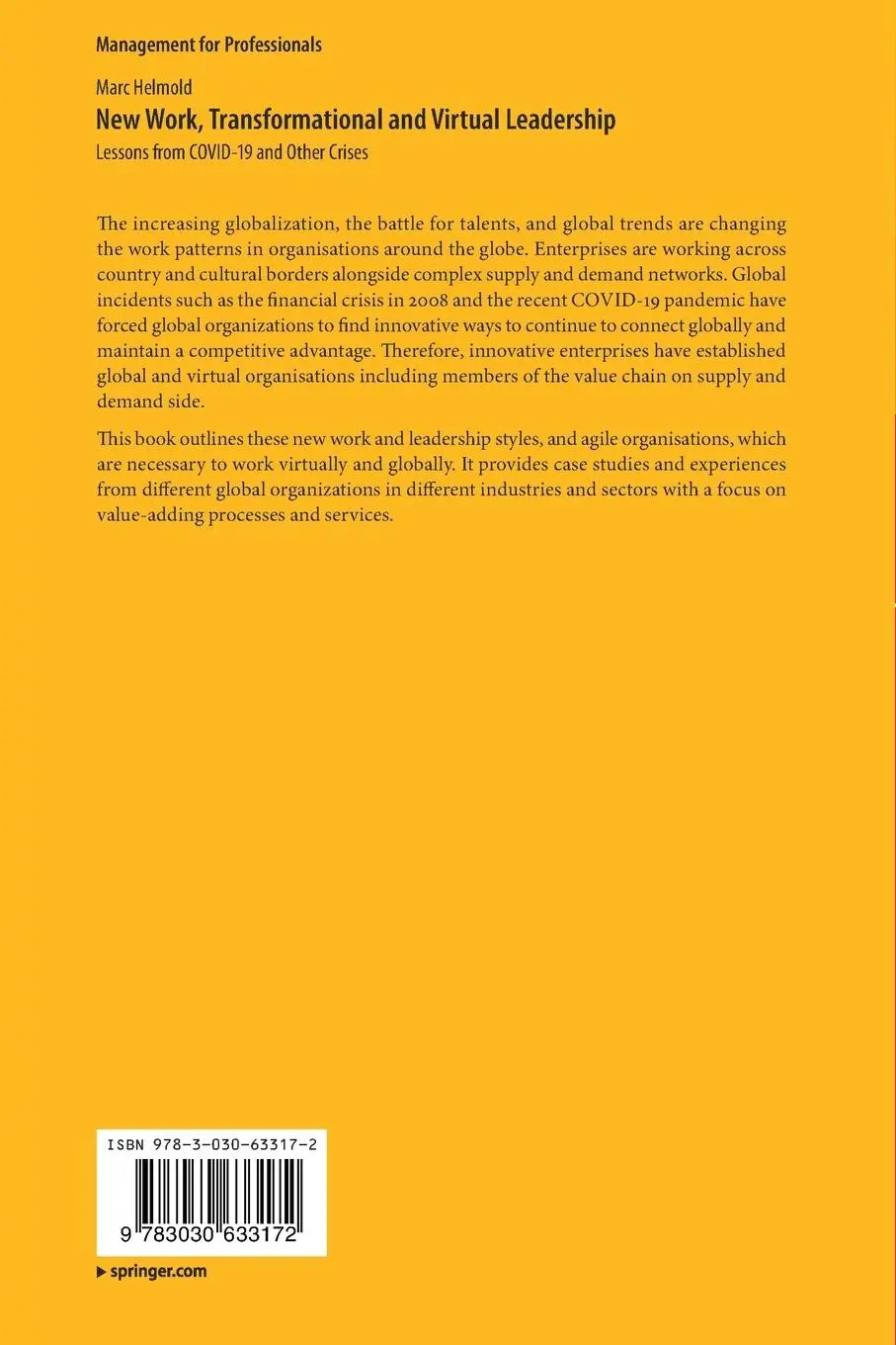 Rückseite: 9783030633172 | New Work, Transformational and Virtual Leadership | Marc Helmold