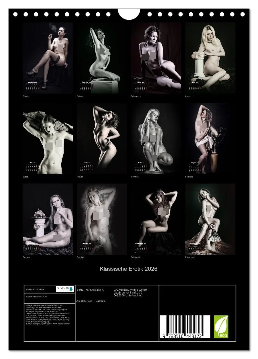 Bild: 9783516443172 | Klassische Erotik 2026 (Wandkalender 2026 DIN A4 hoch), CALVENDO...