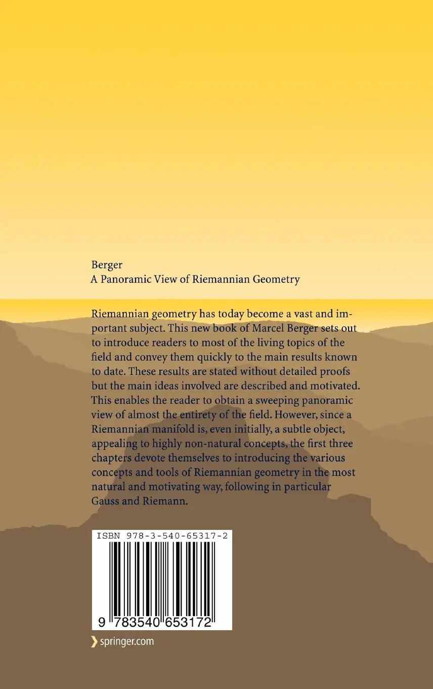 Rückseite: 9783540653172 | A Panoramic View of Riemannian Geometry | Marcel Berger | Buch | xxiii