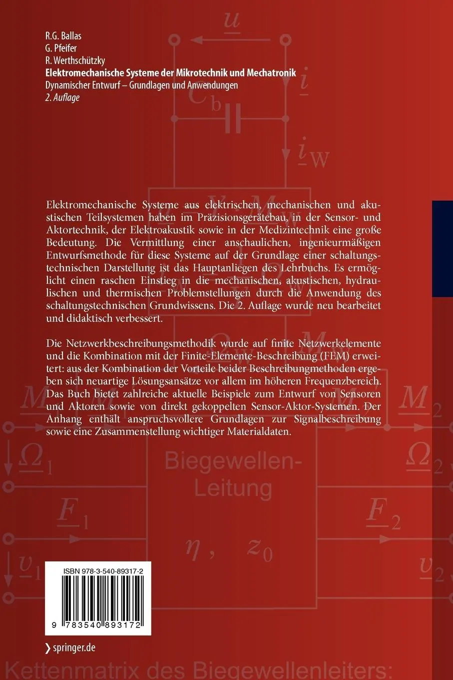 Rückseite: 9783540893172 | Elektromechanische Systeme der Mikrotechnik und Mechatronik | Buch