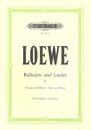 Cover: 9790014013172 | 15 Ballads and Songs Vol.1 | Carl Loewe | Buch | Edition Peters
