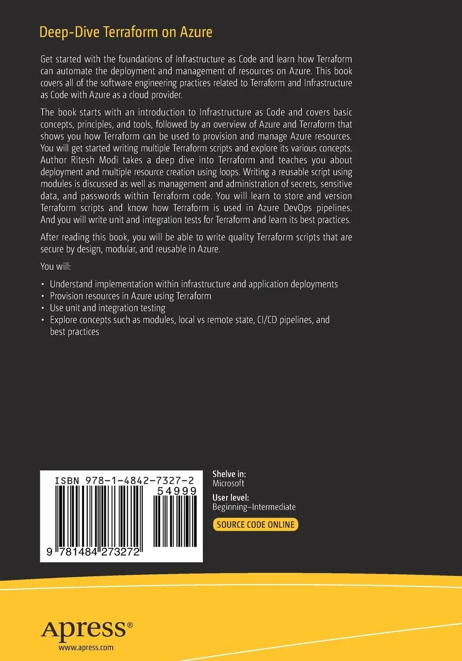 Rückseite: 9781484273272 | Deep-Dive Terraform on Azure | Ritesh Modi | Taschenbuch | xviii