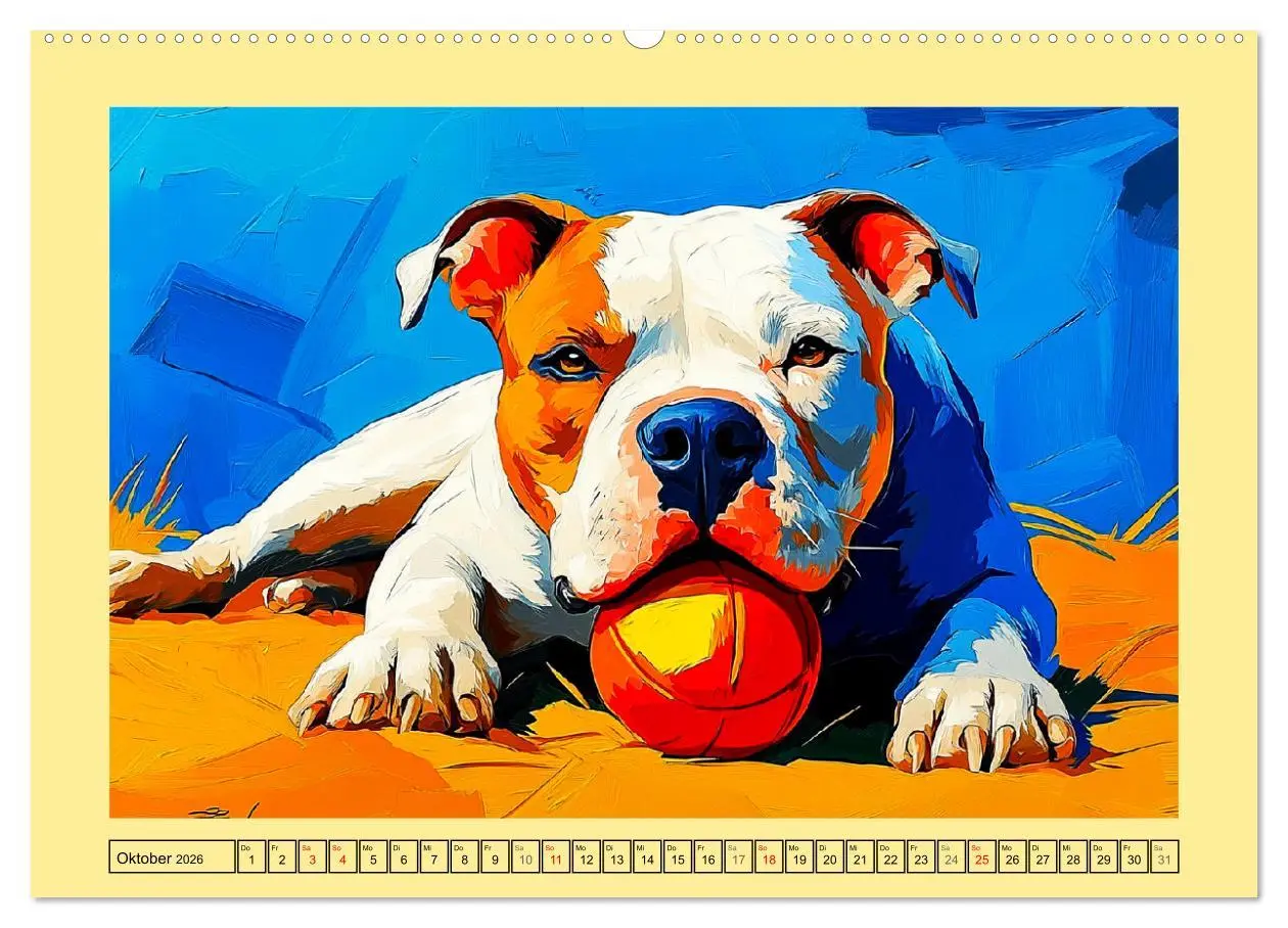 Bild: 9783457343272 | Pit Bulls und Familie. Bunte Bull Breed Schönheiten (Wandkalender...