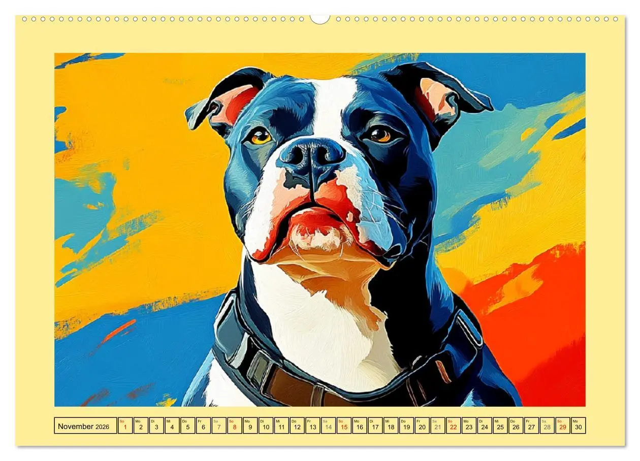 Bild: 9783457343272 | Pit Bulls und Familie. Bunte Bull Breed Schönheiten (Wandkalender...