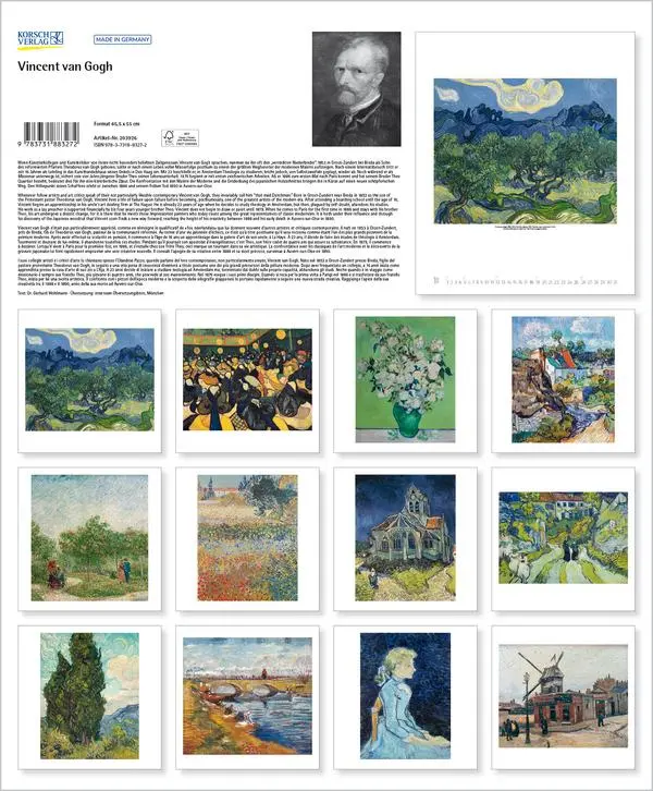 Bild: 9783731883272 | Vincent van Gogh 2026 | Verlag Korsch | Kalender | Spiralbindung
