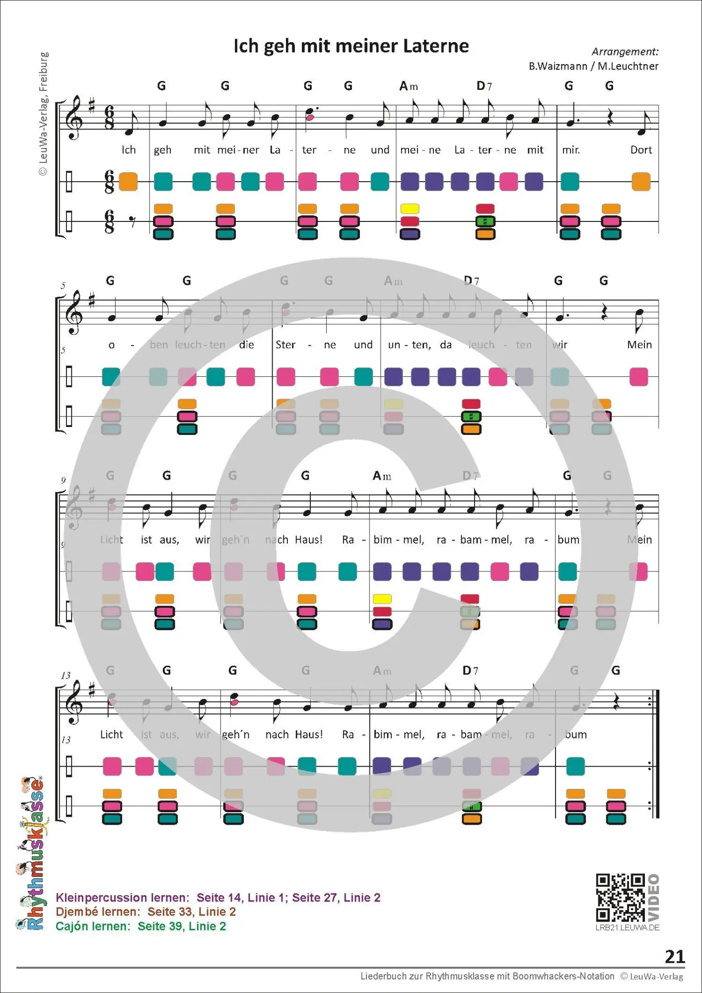 Bild: 9783940533272 | Liederbuch zur Rhythmusklasse mit Boomwhackers-Notation | Hoff (u. a.)