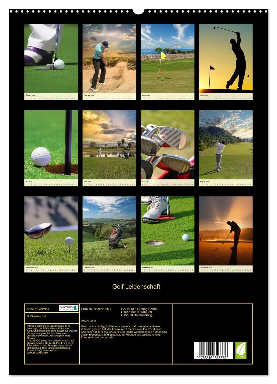 Bild: 9783516353372 | Golf Leidenschaft (hochwertiger Premium Wandkalender 2026 DIN A2...