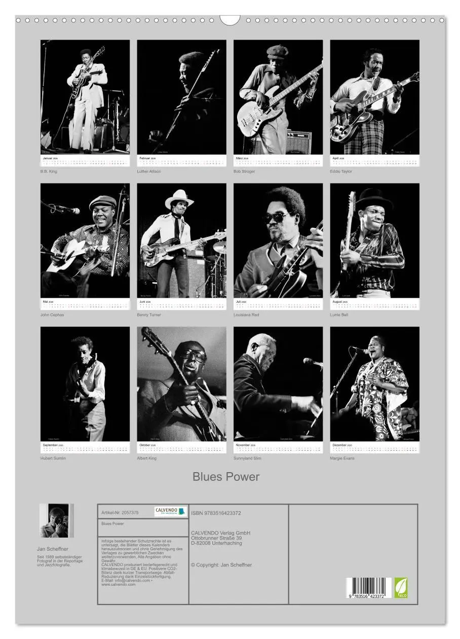 Bild: 9783516423372 | Blues Power (Wandkalender 2026 DIN A2 hoch), CALVENDO Monatskalender