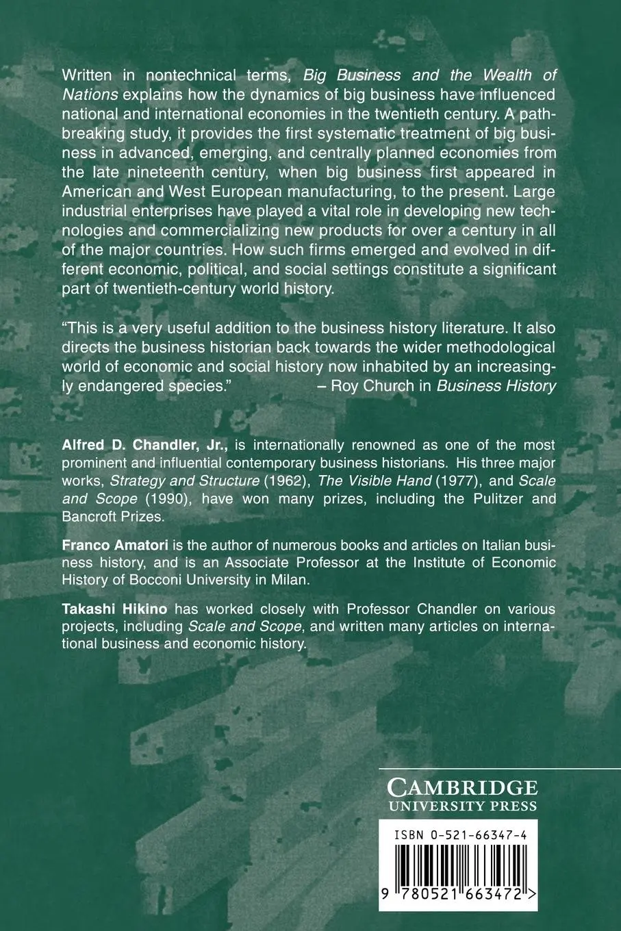 Rückseite: 9780521663472 | Big Business and the Wealth of Nations | Chandler (u. a.) | Buch