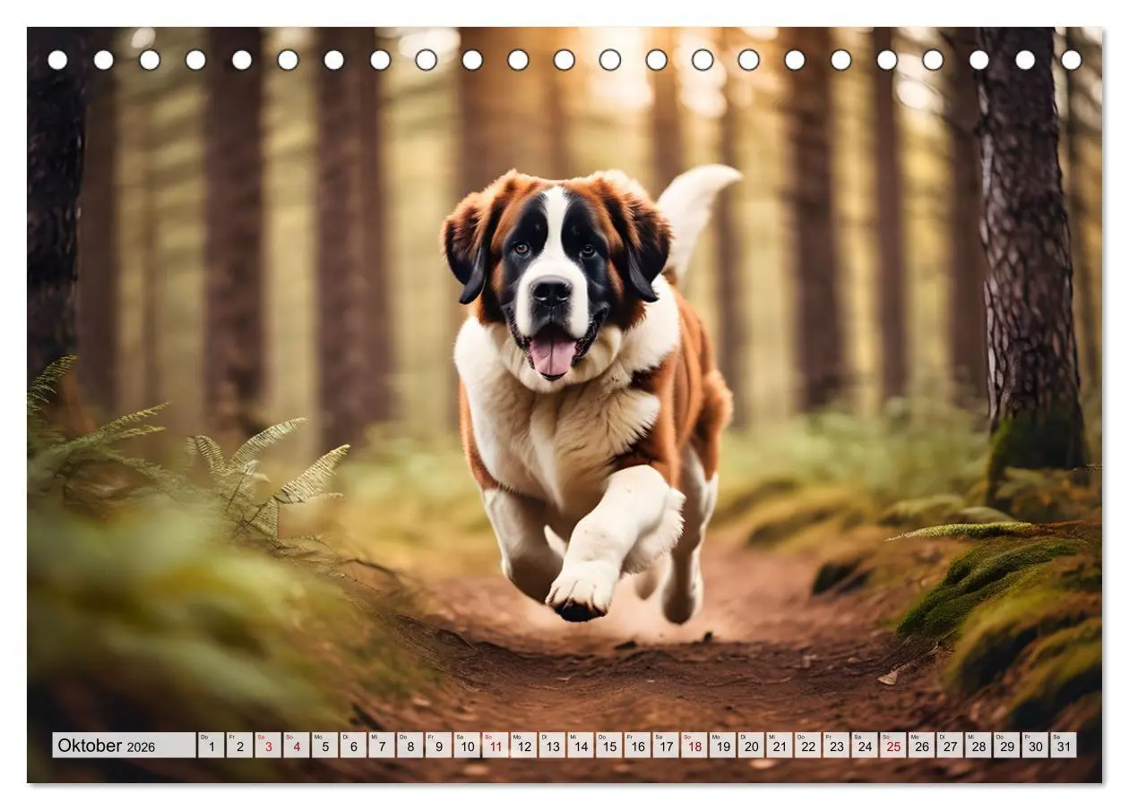 Bild: 9783457323472 | Gigant Bernhardiner (Tischkalender 2026 DIN A5 quer), CALVENDO...