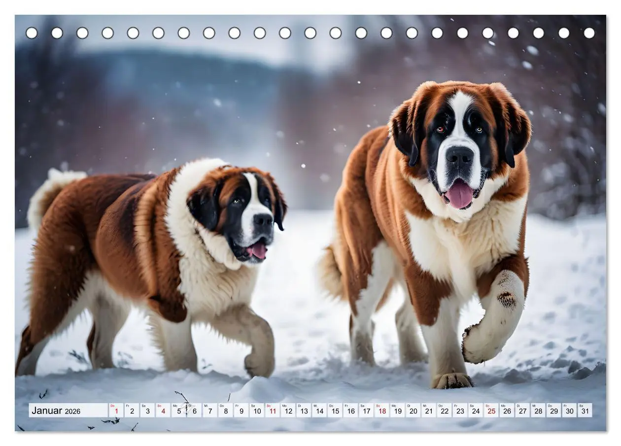Bild: 9783457323472 | Gigant Bernhardiner (Tischkalender 2026 DIN A5 quer), CALVENDO...