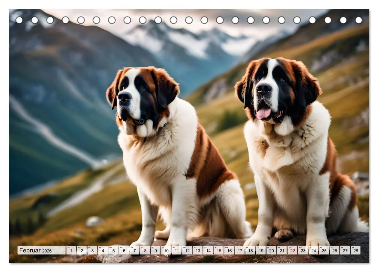 Bild: 9783457323472 | Gigant Bernhardiner (Tischkalender 2026 DIN A5 quer), CALVENDO...