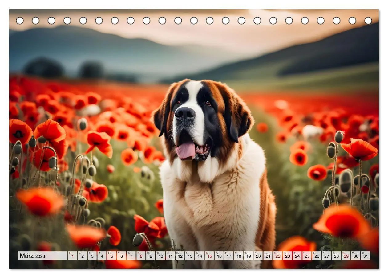 Bild: 9783457323472 | Gigant Bernhardiner (Tischkalender 2026 DIN A5 quer), CALVENDO...