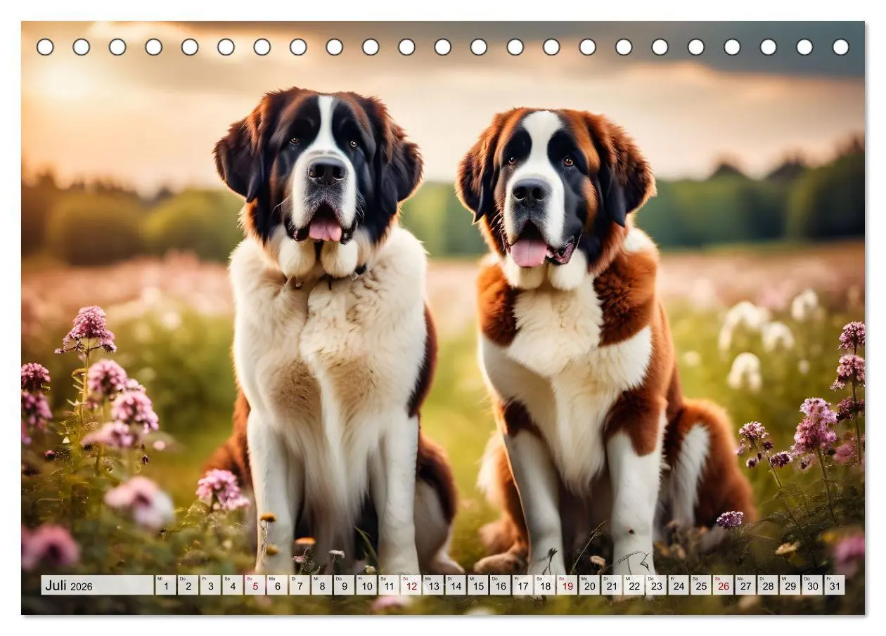 Bild: 9783457323472 | Gigant Bernhardiner (Tischkalender 2026 DIN A5 quer), CALVENDO...