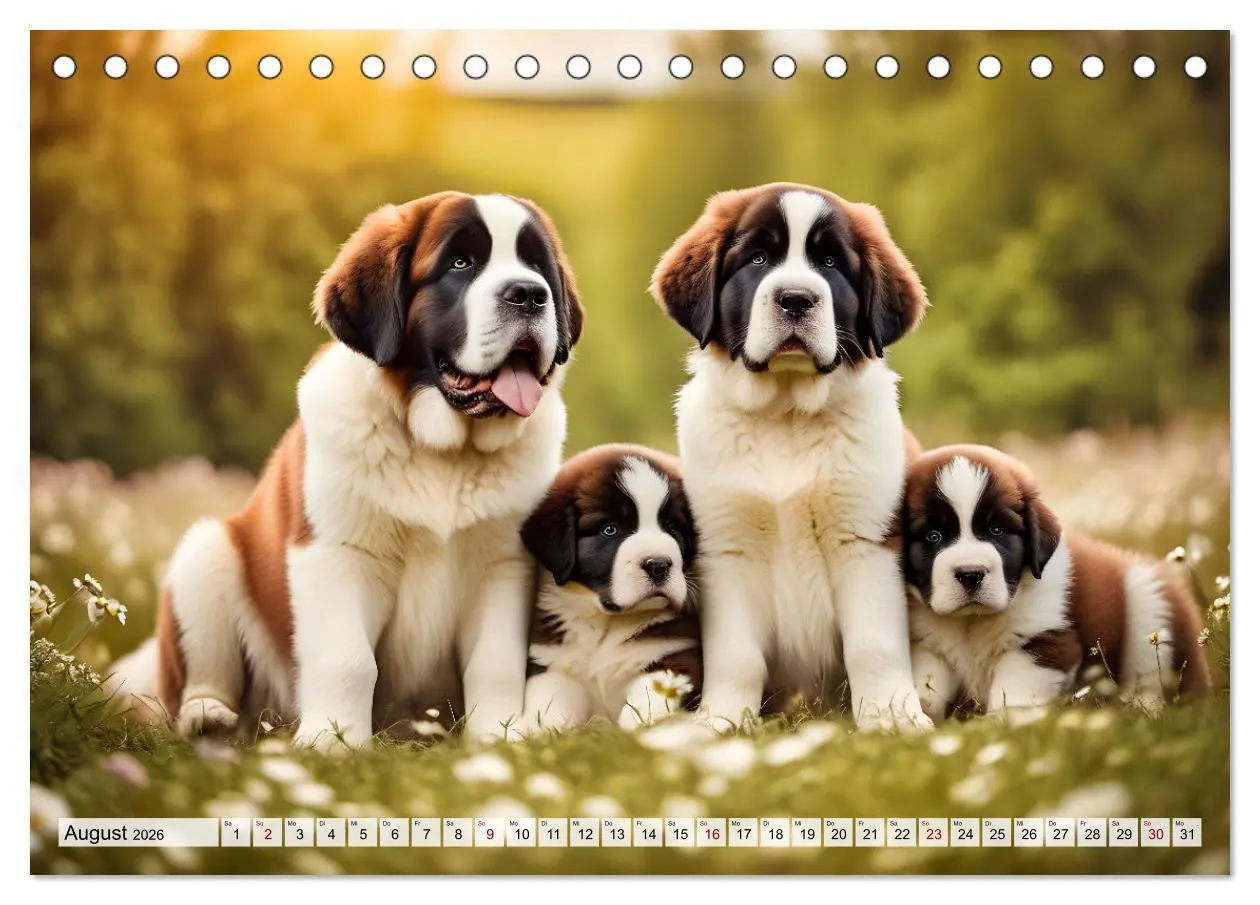 Bild: 9783457323472 | Gigant Bernhardiner (Tischkalender 2026 DIN A5 quer), CALVENDO...