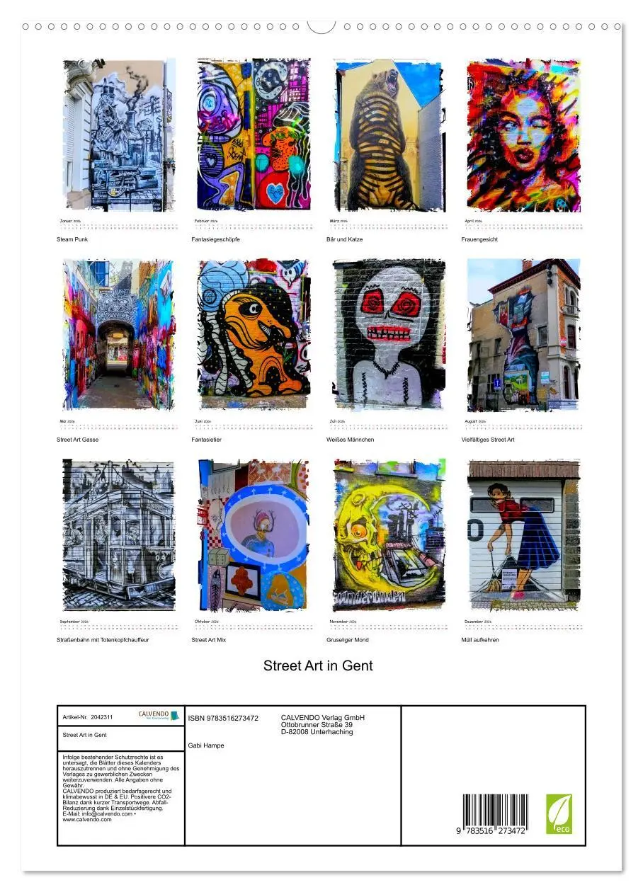 Bild: 9783516273472 | Street Art in Gent (hochwertiger Premium Wandkalender 2026 DIN A2...