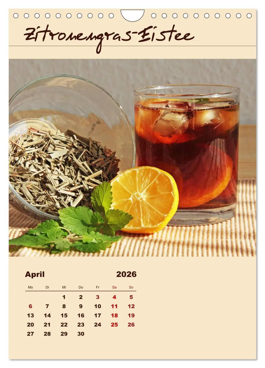 Bild: 9783516413472 | Erfrischender Eistee - Rezeptideen (Wandkalender 2026 DIN A4 hoch),...
