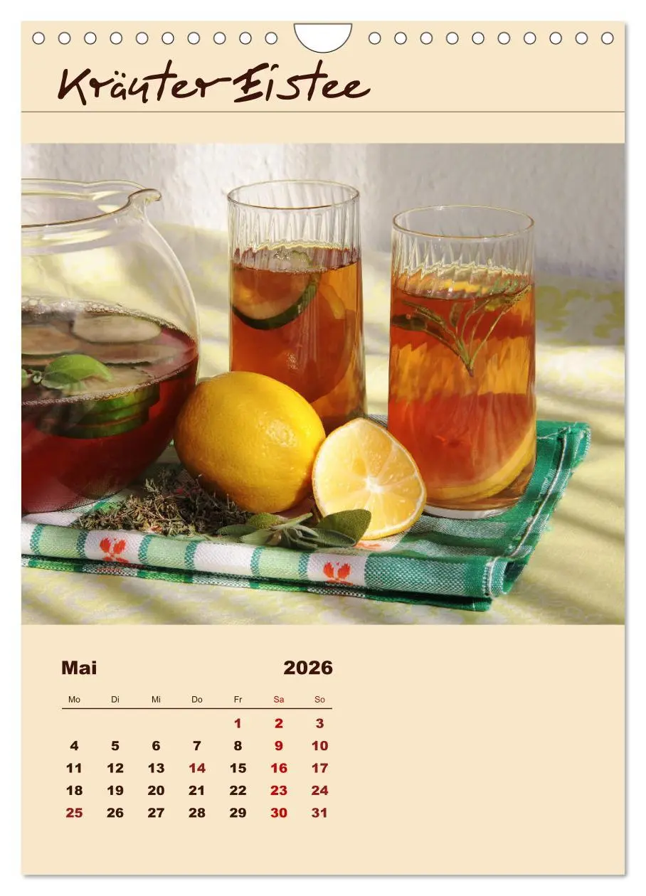 Bild: 9783516413472 | Erfrischender Eistee - Rezeptideen (Wandkalender 2026 DIN A4 hoch),...