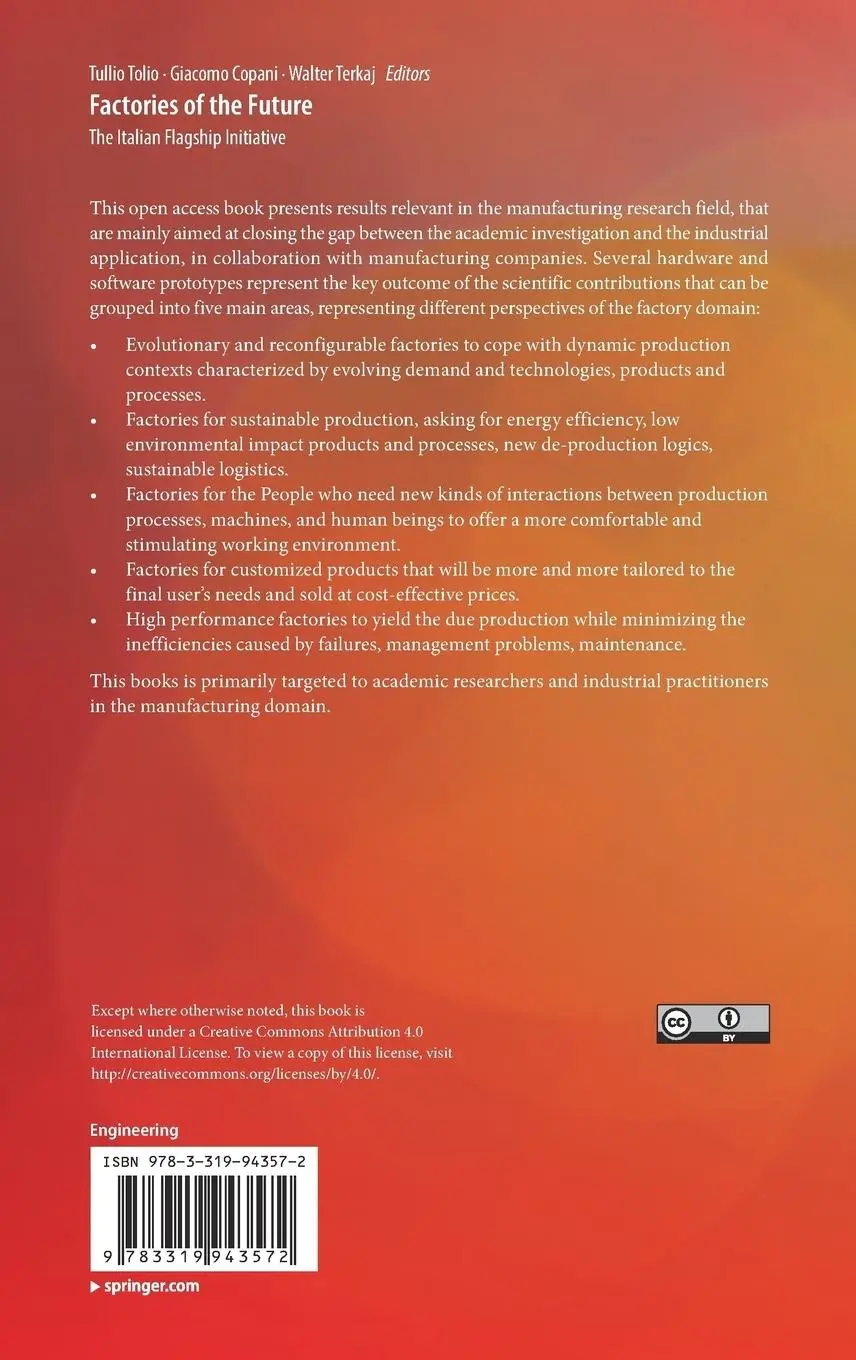 Rückseite: 9783319943572 | Factories of the Future | The Italian Flagship Initiative | Buch | xi