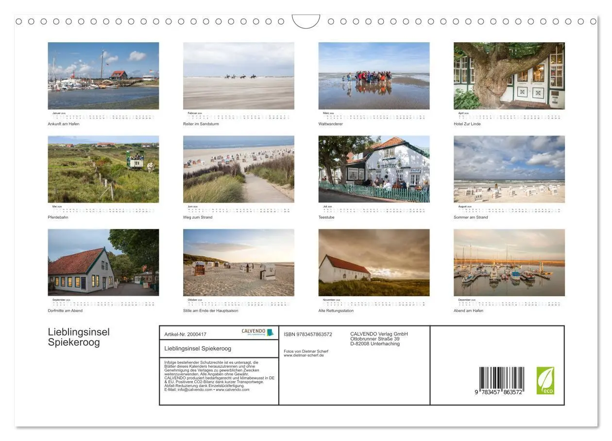 Bild: 9783457863572 | Lieblingsinsel Spiekeroog (Wandkalender 2026 DIN A3 quer), CALVENDO...