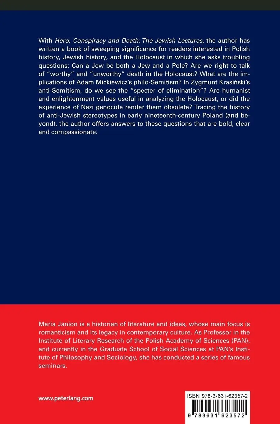 Rückseite: 9783631623572 | Hero, Conspiracy, and Death: The Jewish Lectures | Maria Janion | Buch