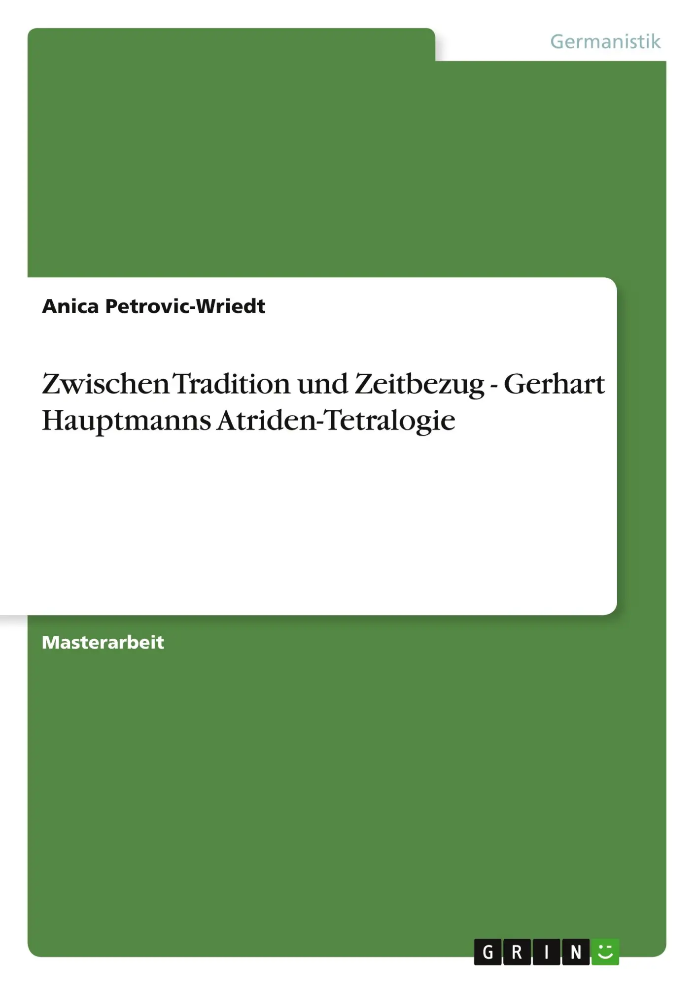 Cover: 9783640603572 | Zwischen Tradition und Zeitbezug - Gerhart Hauptmanns...