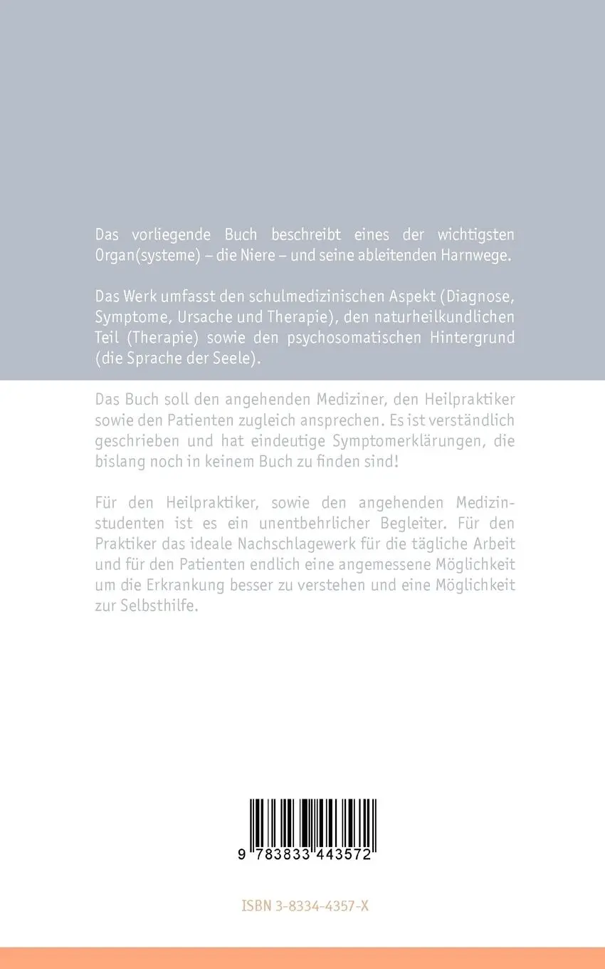 Rückseite: 9783833443572 | Die Sprache der Niere (Harnwege) | Symptomerklärungen | Krohn | Buch
