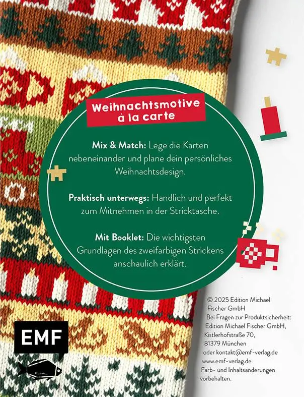 Rückseite: 4260478343672 | 55 x stricken - Weihnachts-Motive: Deine Strickmustersammlung als...